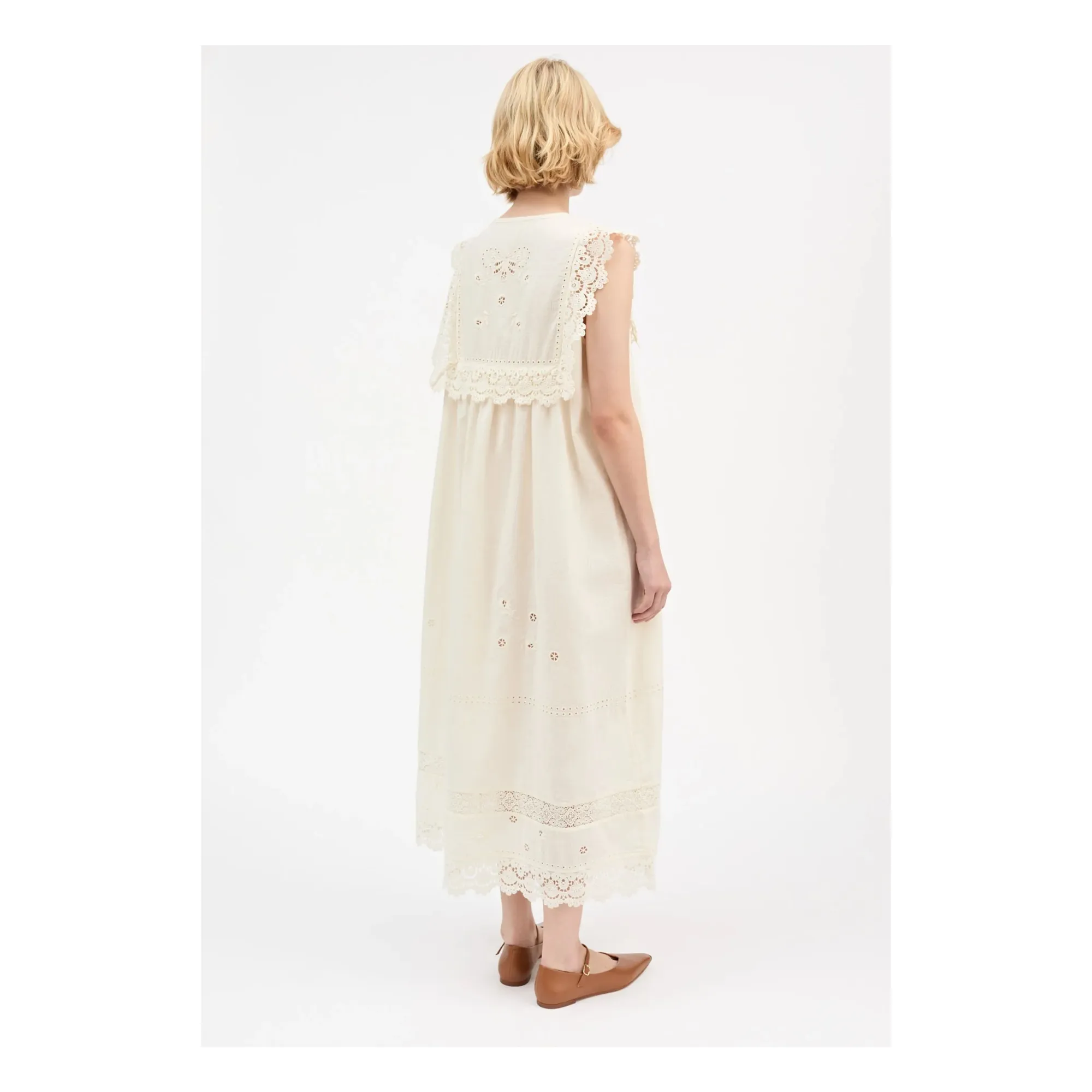 Robe Tallulah Lin et Coton Bio | Ecru- Image produit n°2