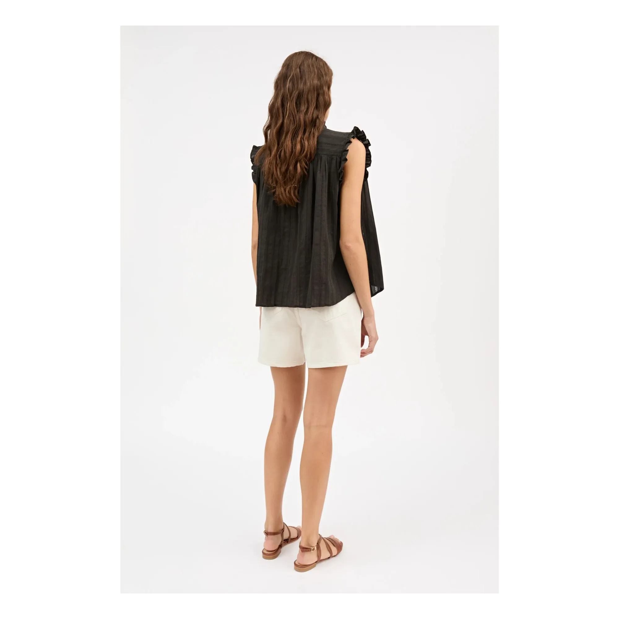 Blouse Juliane Coton Bio | Noir- Image produit n°2