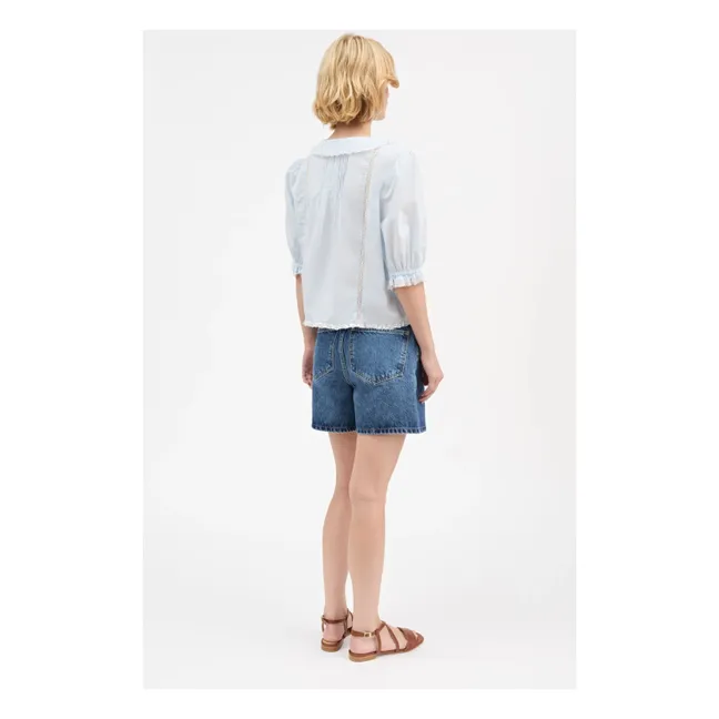 Blouse Magnolia Coton Bio | Bleu ciel