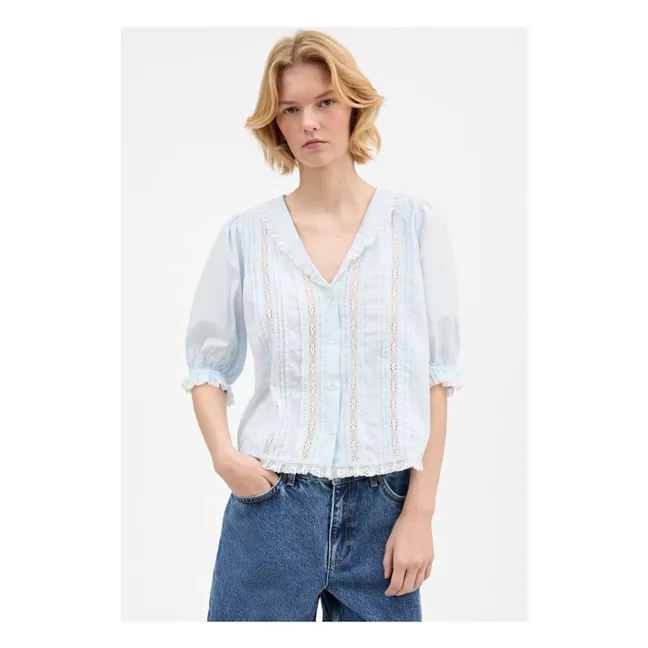 Blouse Magnolia Coton Bio | Bleu ciel