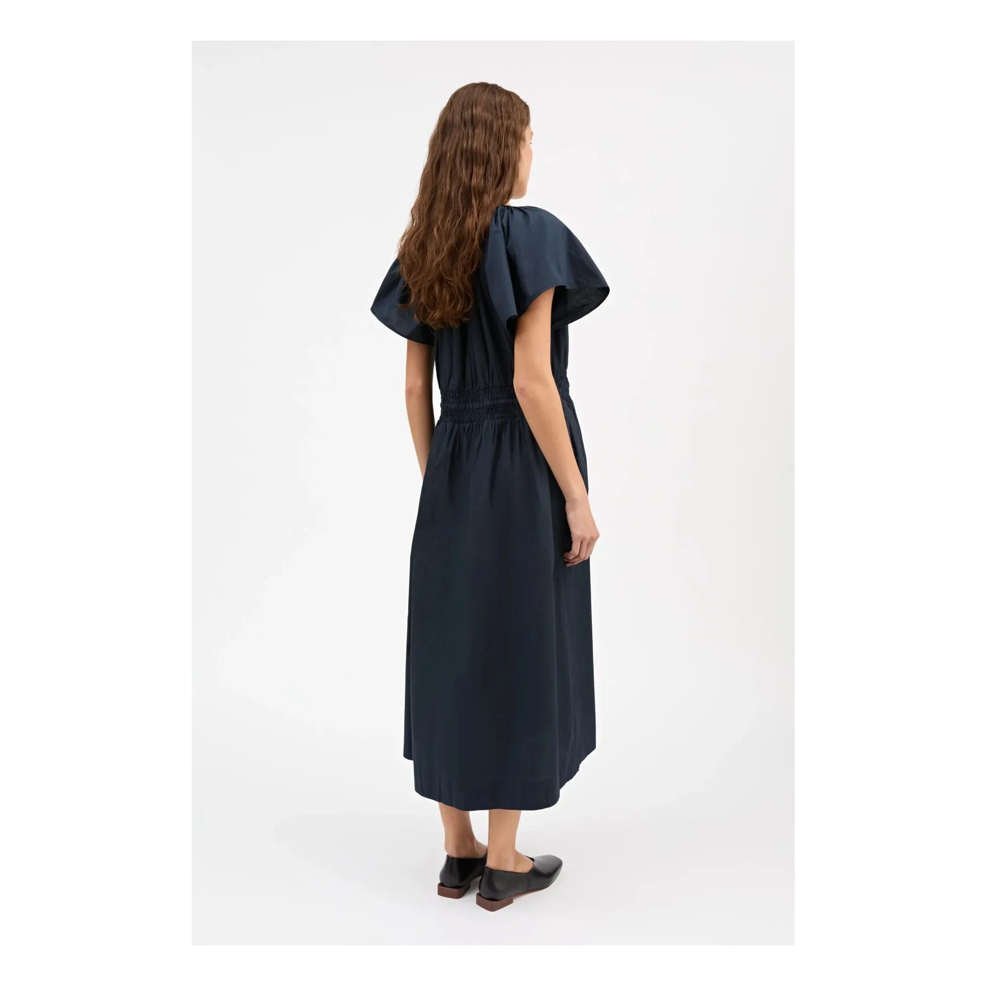 Robe Amira Coton Bio | Bleu marine- Image produit n°2