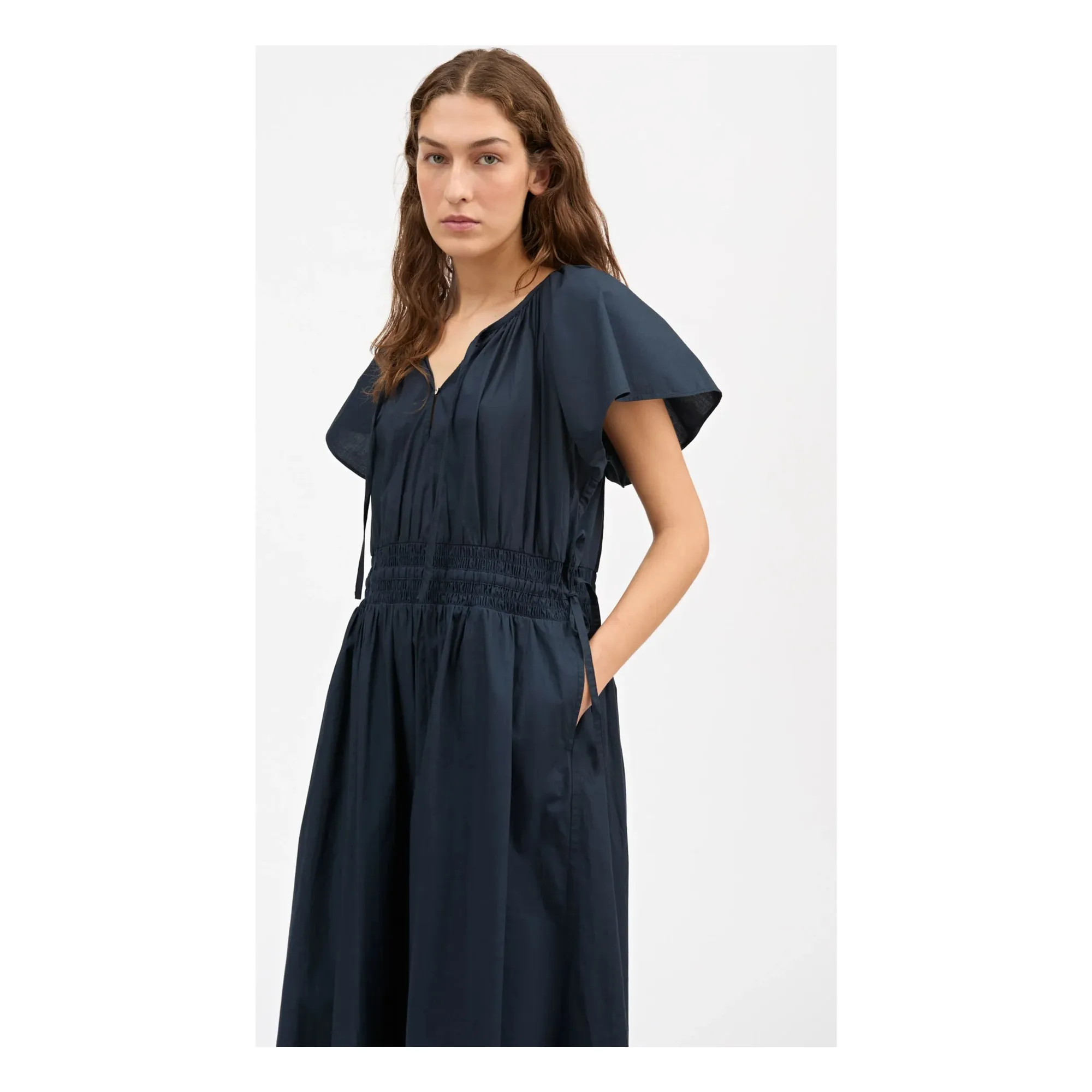 Robe Amira Coton Bio | Bleu marine- Image produit n°4