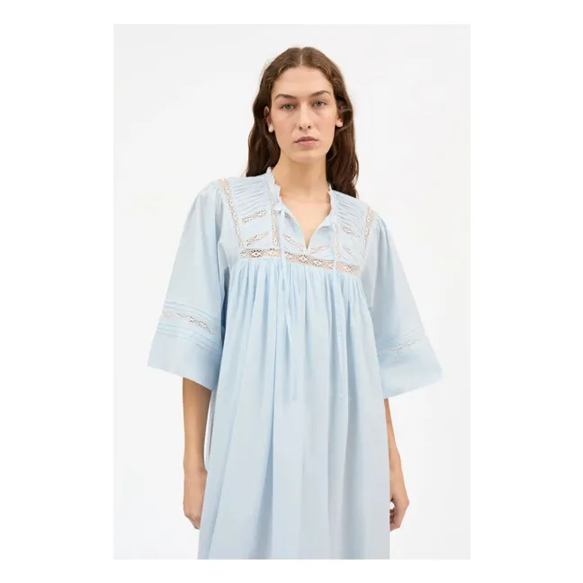 Robe Magnolia Coton Bio | Bleu ciel