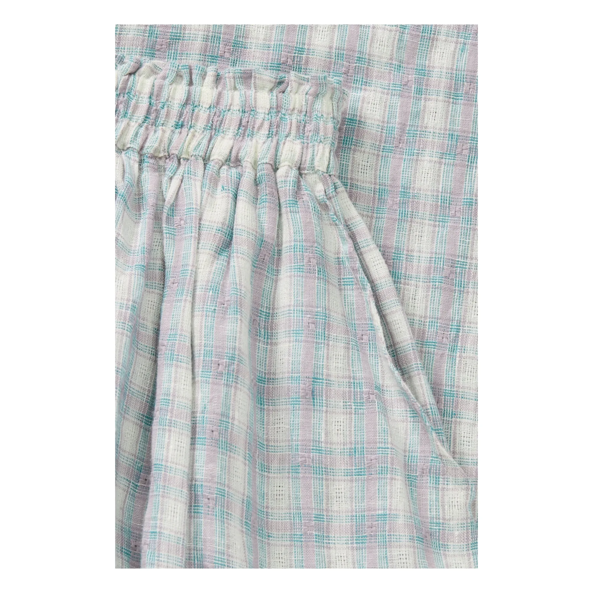 Jupe Carreaux Dagny Coton Bio | Bleu- Image produit n°3