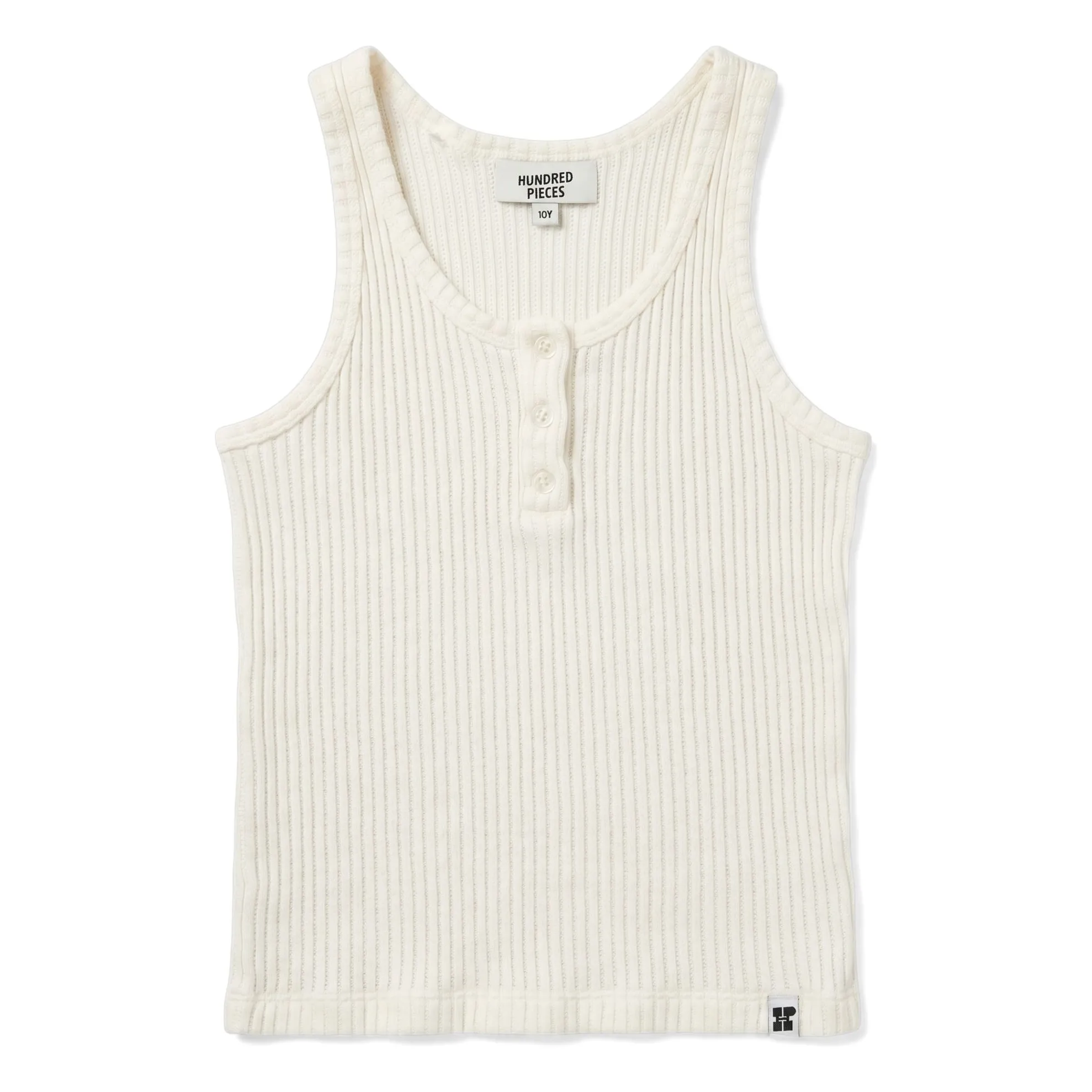Hundred Pieces White Ribbed Tank Top Lana Organic Cotton
