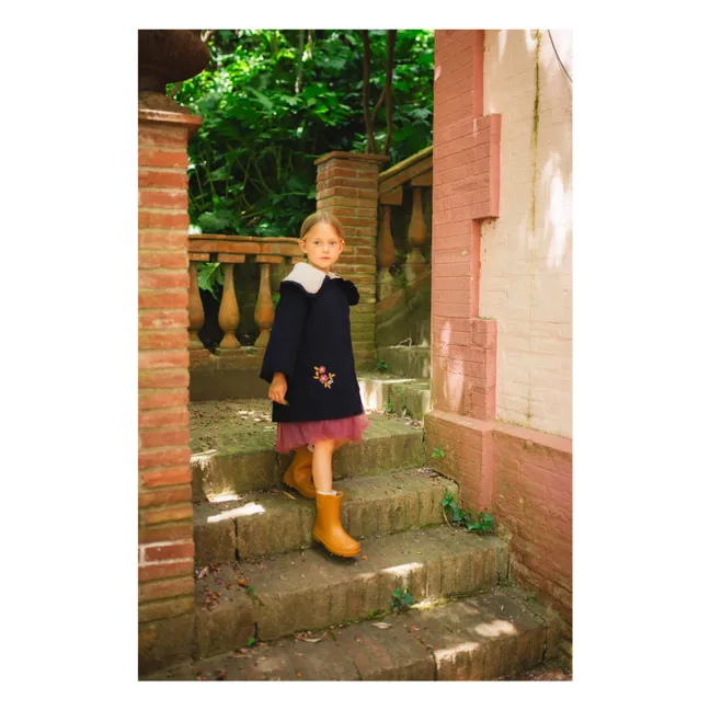 Manteau Brodé Nancy | Bleu marine
