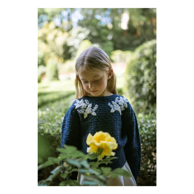 Pull Brodé Stefania | Bleu marine