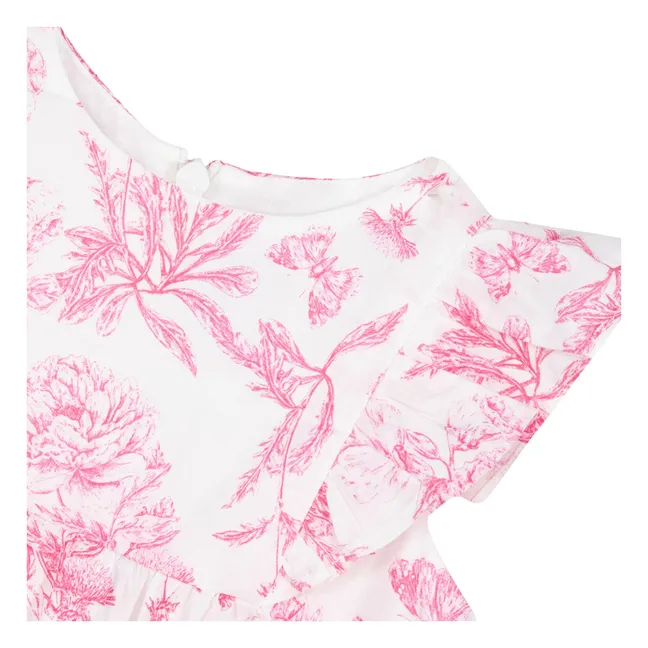 Floral Romper - Inspired by Toile de Jouy | Pink