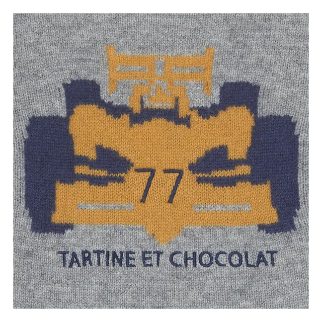 Wool Racing Car Sweater | Heather grey