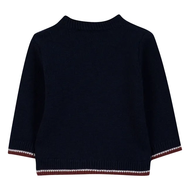 Chevalier Wool Baby Sweater | Navy blue