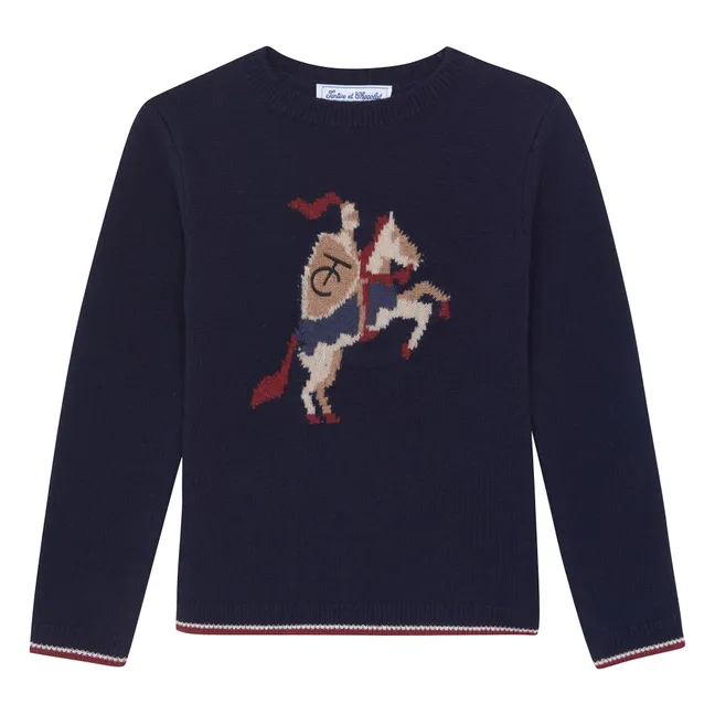 Chevalier Wool Sweater | Navy blue