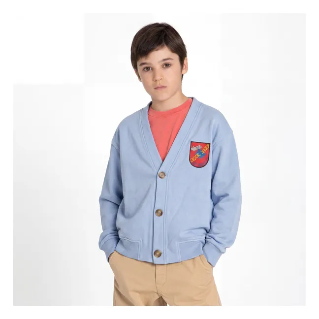 Cardigan Relax Coton Bio | Bleu Acier