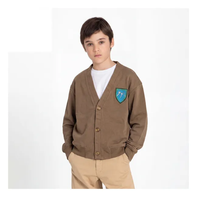 Cardigan Relax Coton Bio | Marron glacé