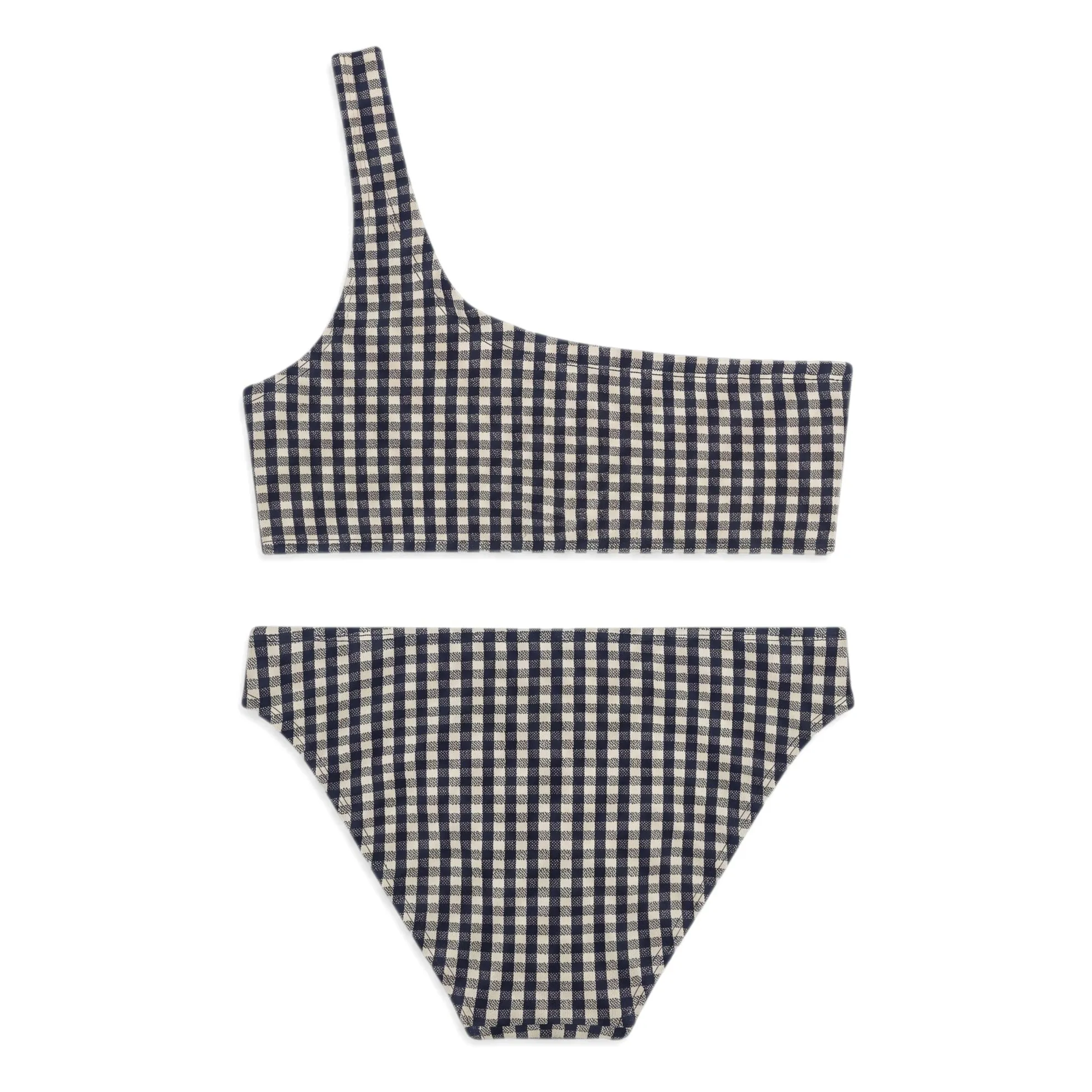Maillot de Bain Asymétrique Bayle Carreaux | Bleu marine- Image produit n°3