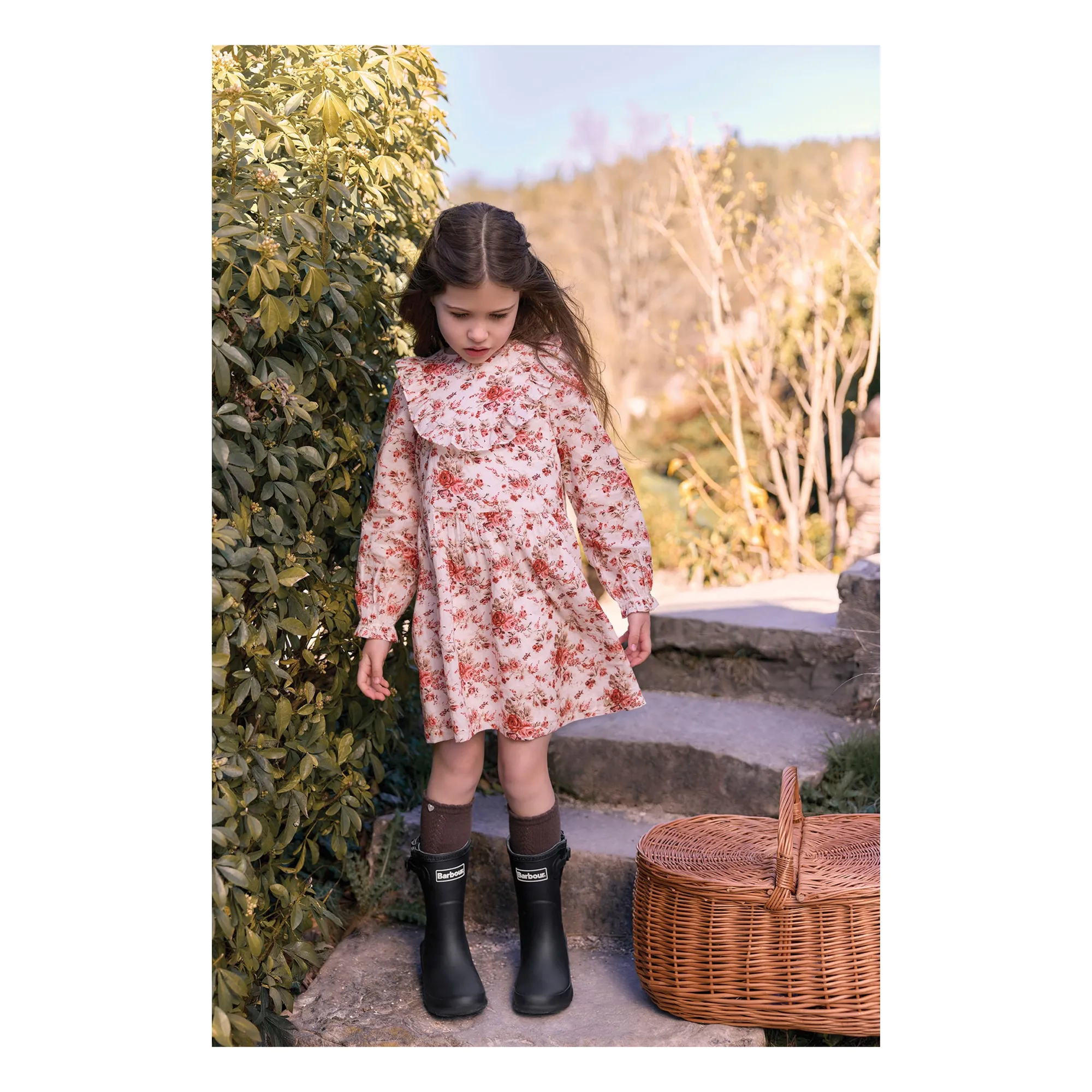Robe Col Volants Fleurie | Rose- Image produit n°1
