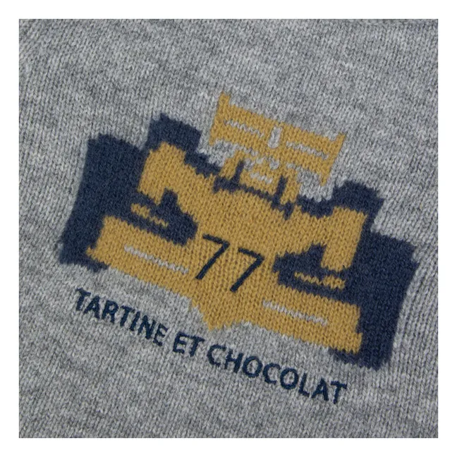 Baby Wool Race Car Sweater | Heather grey
