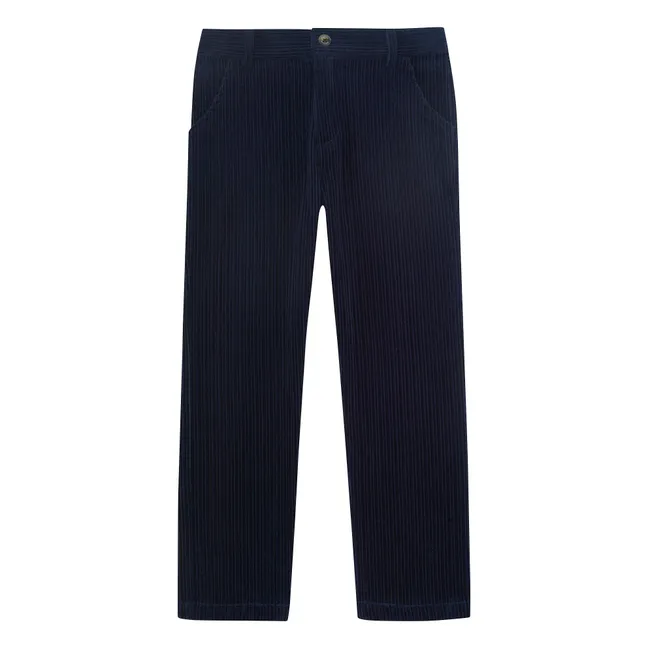 Pantalon Droit Velours Côtelé | Bleu marine