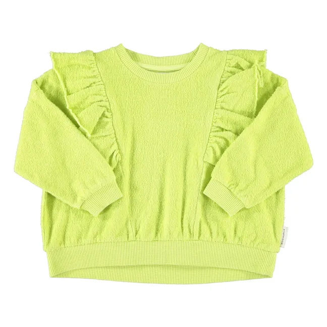 Sweat Volants Eponge Coton Bio | Jaune fluo