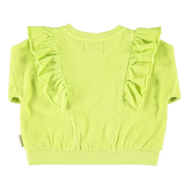 Sweat Volants Eponge Coton Bio | Jaune fluo