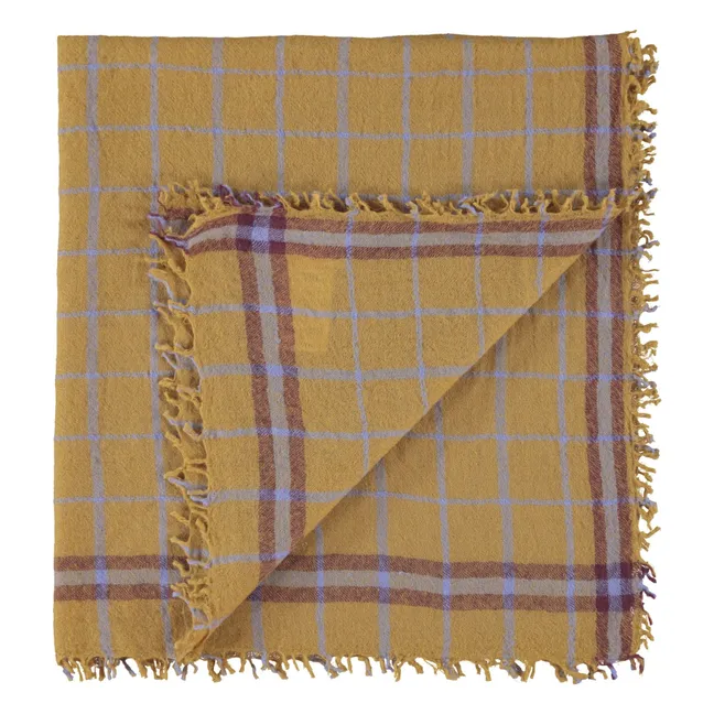 Wool Carreaux Scarf | Camel