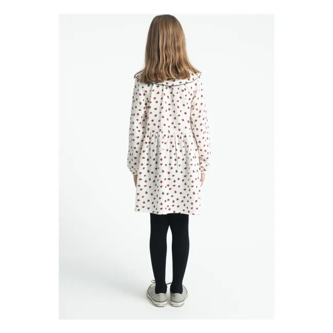 Robe Fleurie Coton Bio | Ecru