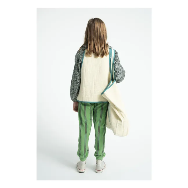 Gilet Sans Manches Brodé Coton Bio | Ecru