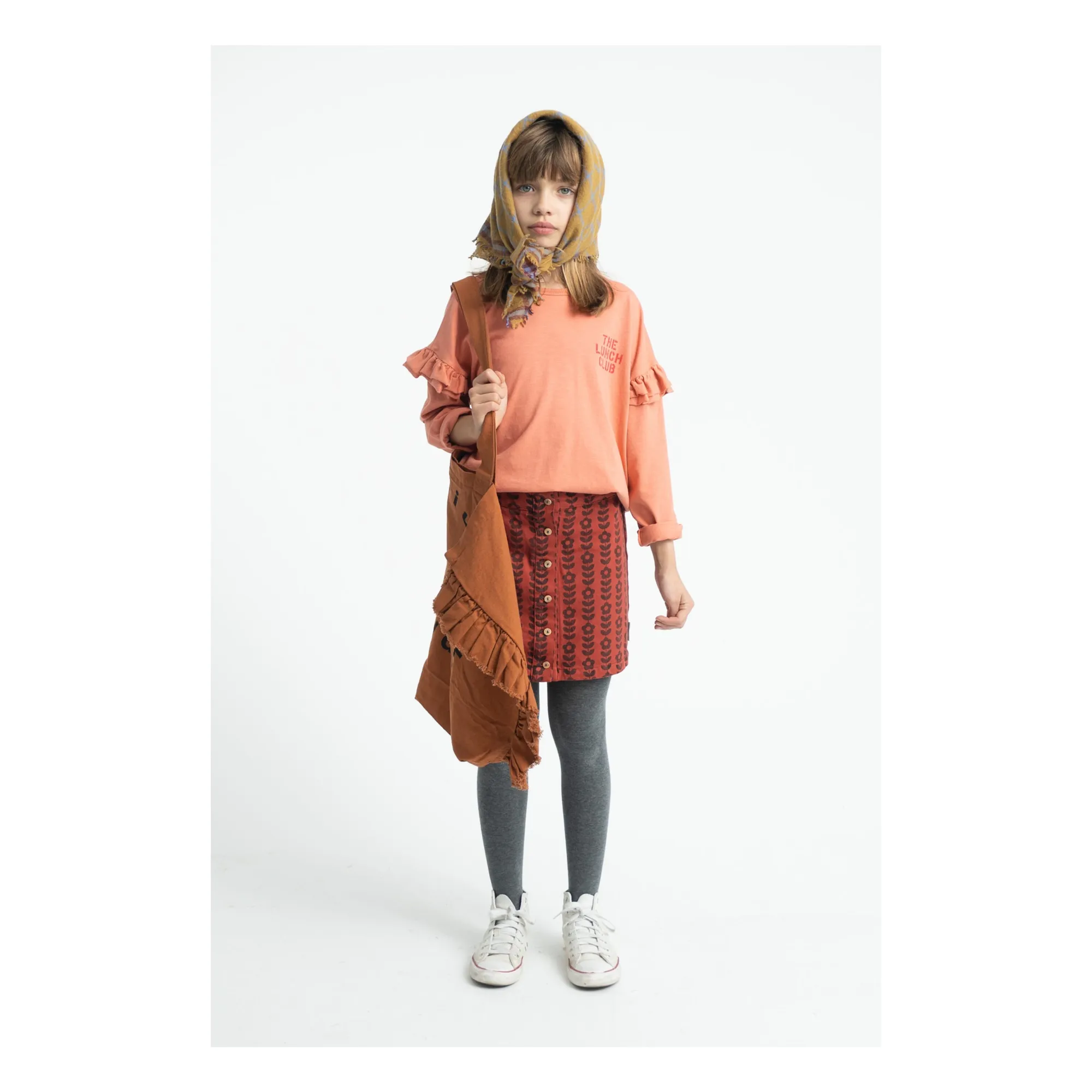 Foulard Carreaux Laine | Camel- Image produit n°6