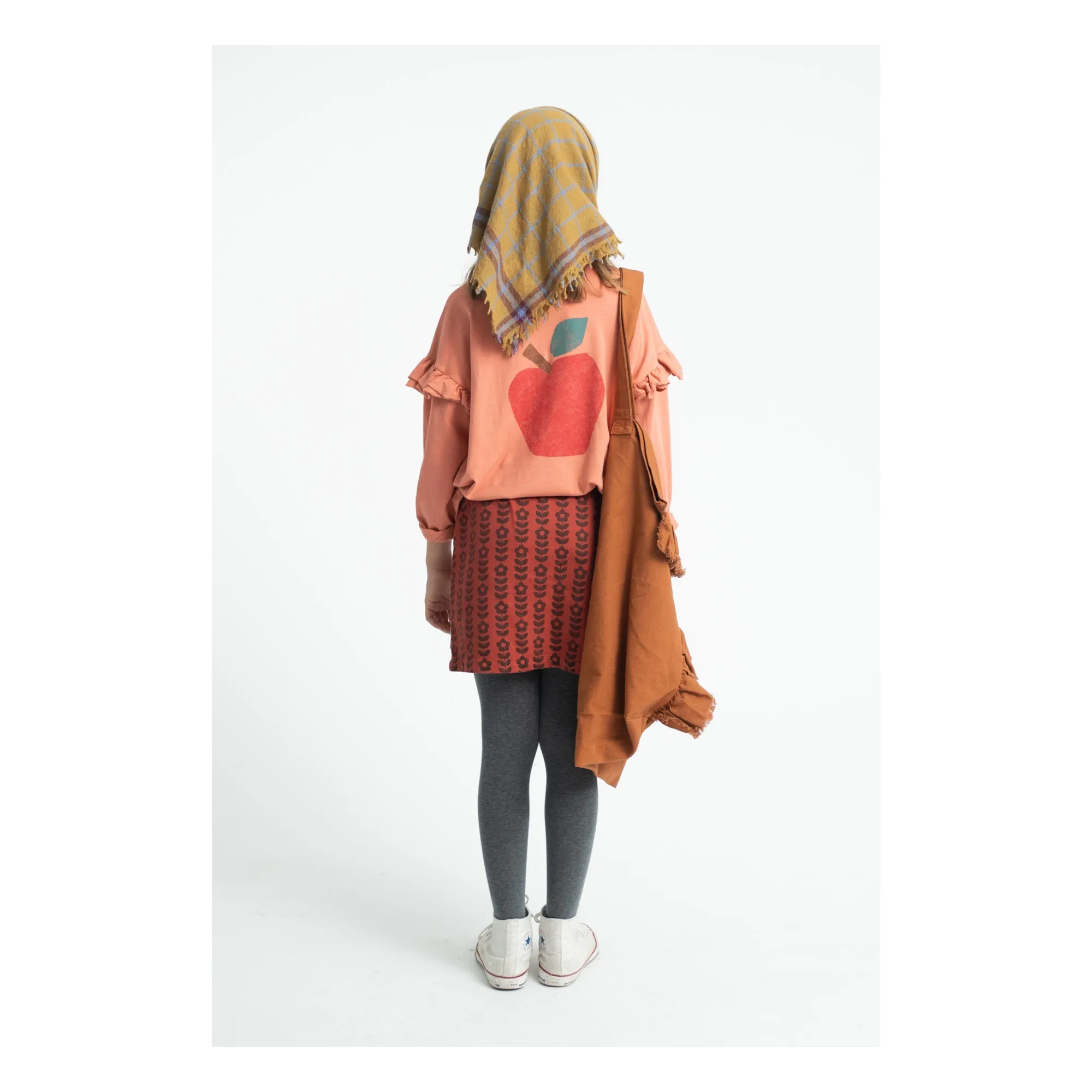 Foulard Carreaux Laine | Camel- Image produit n°5