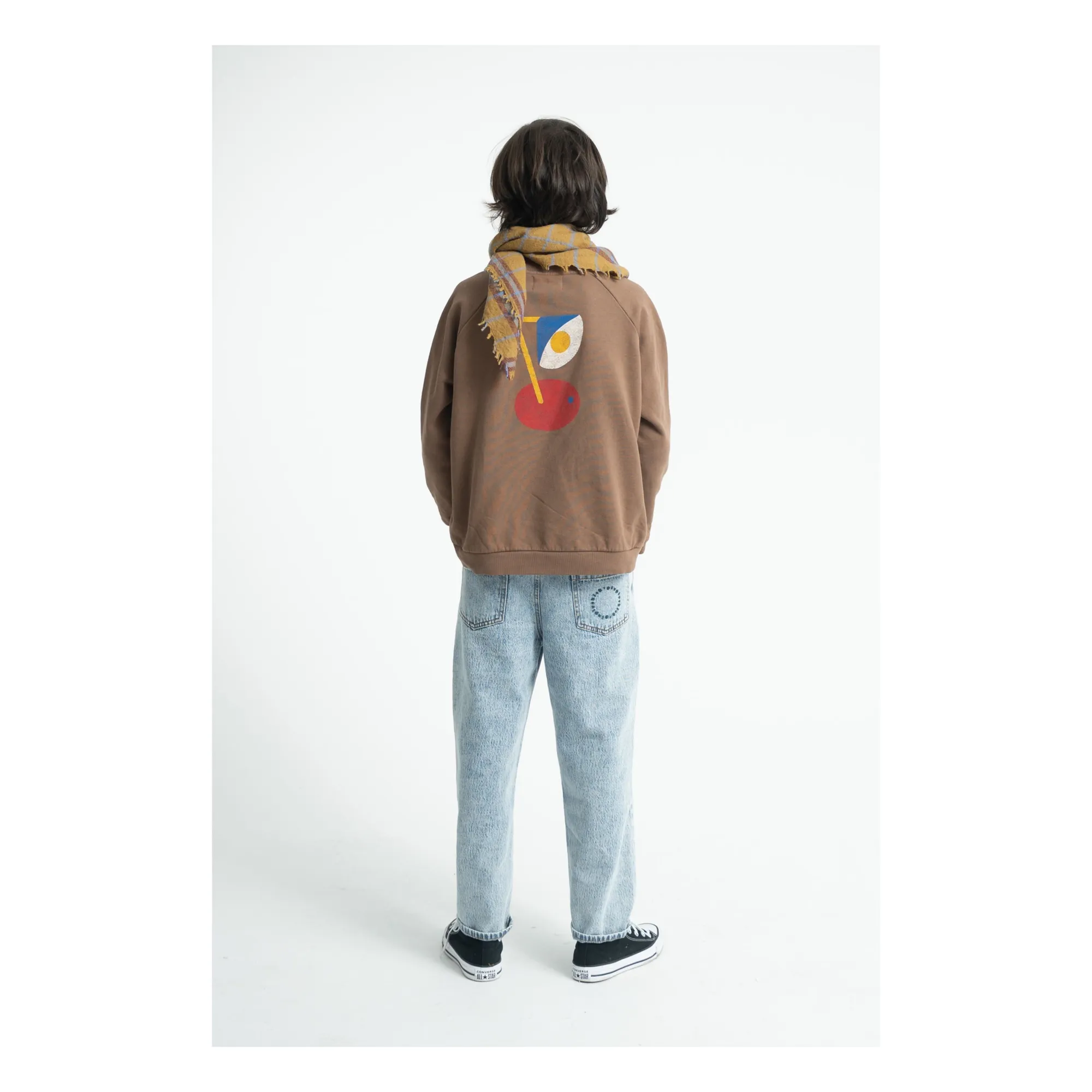 Foulard Carreaux Laine | Camel- Image produit n°2