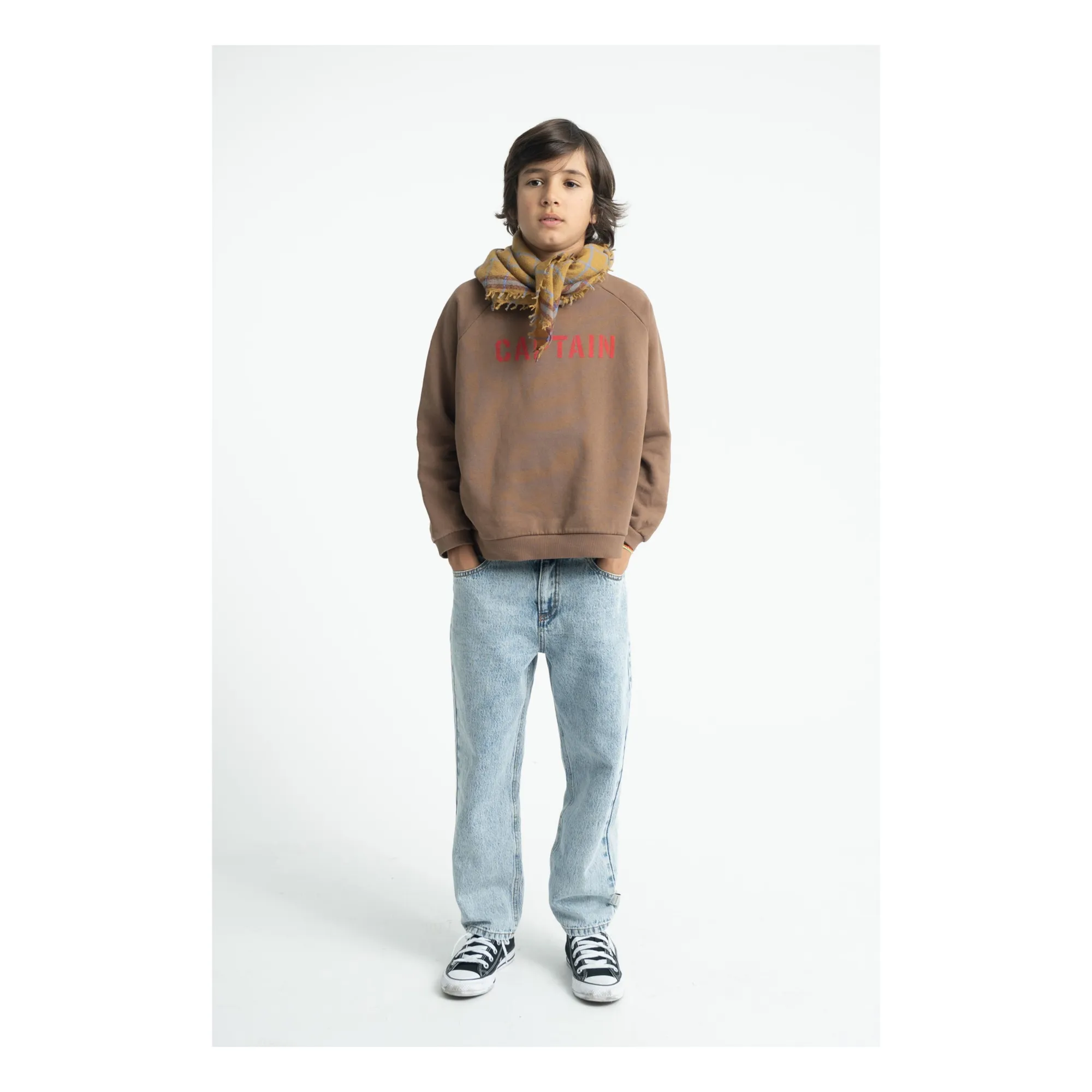 Foulard Carreaux Laine | Camel- Image produit n°1