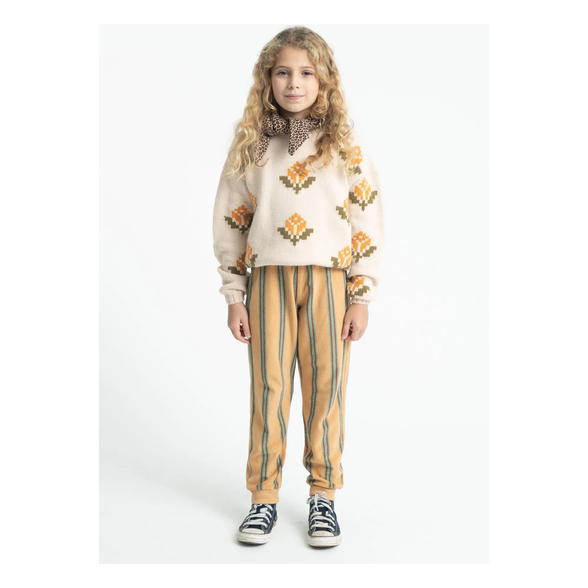 Jogger Rayé Eponge Coton Bio | Jaune- Image produit n°1