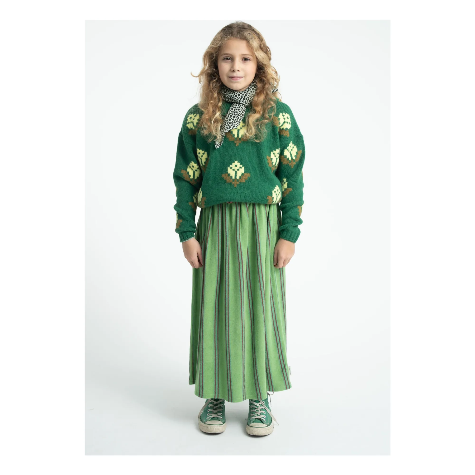 Pull Fleuri | Vert- Image produit n°1