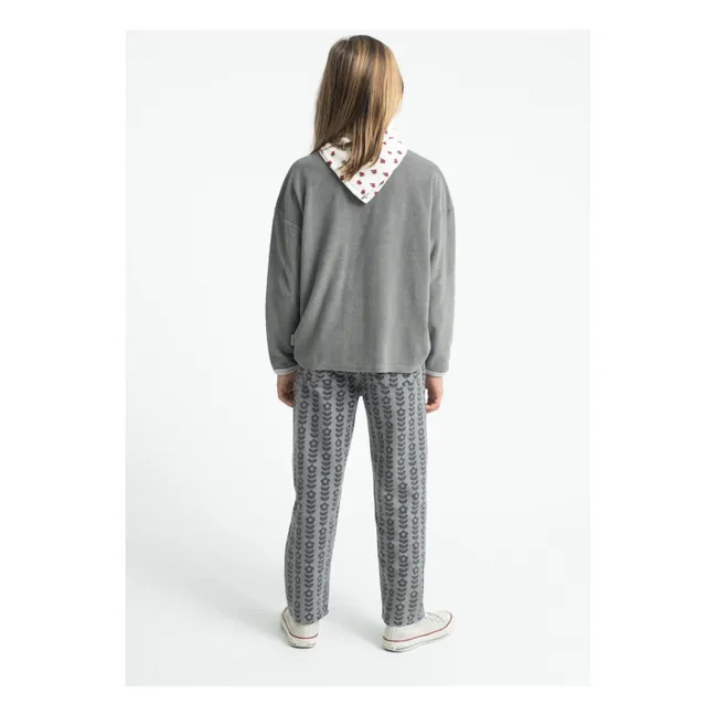 Pantalon Fleuri Coton Bio | Gris