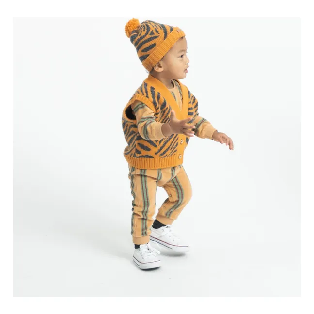 Combinaison Rayée Eponge Coton Bio | Jaune