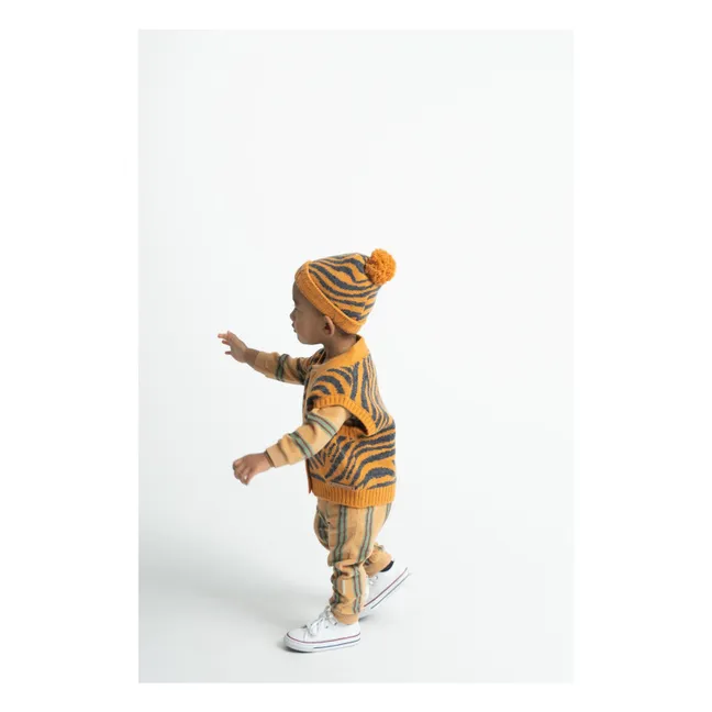 Combinaison Rayée Eponge Coton Bio | Jaune