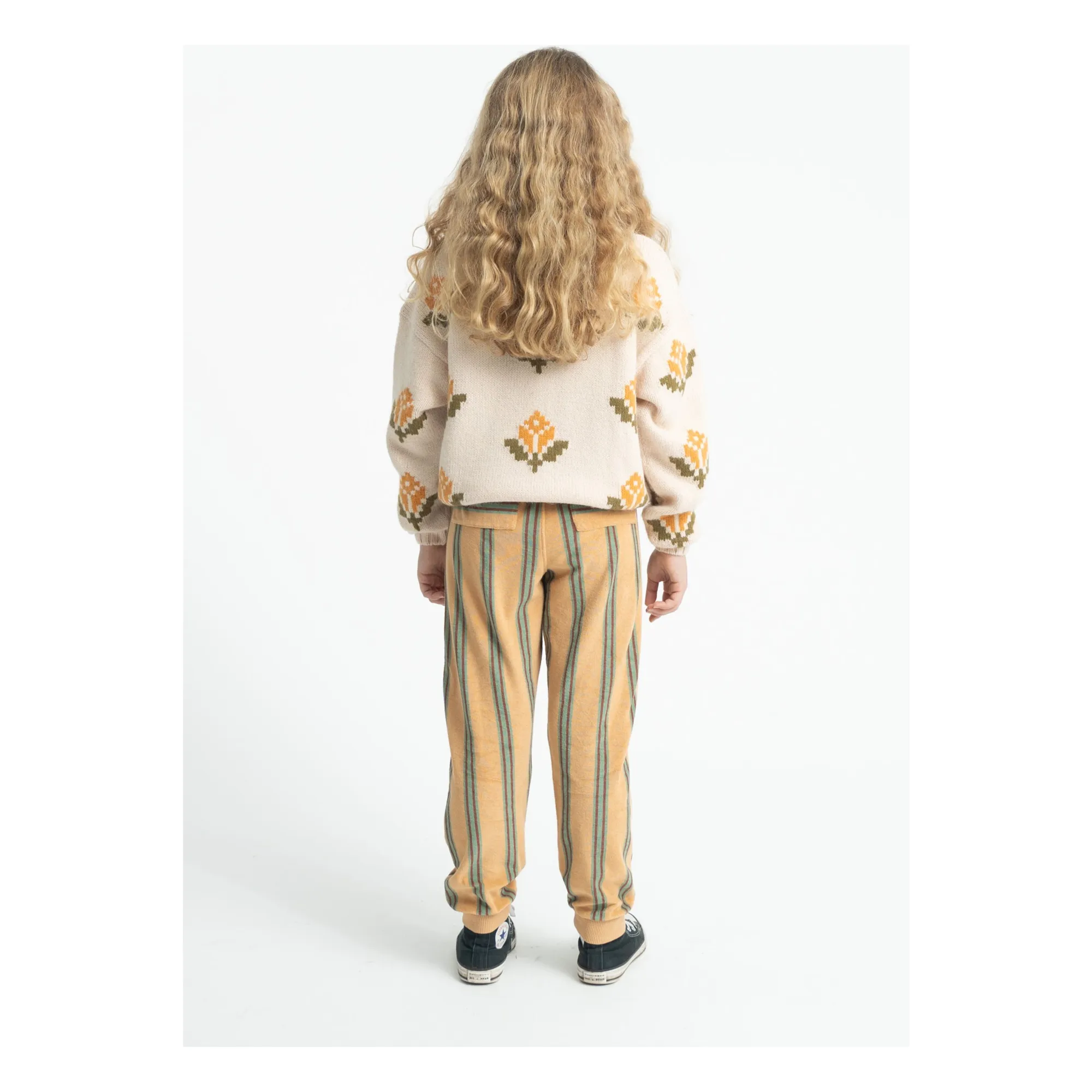 Jogger Rayé Eponge Coton Bio | Jaune- Image produit n°7