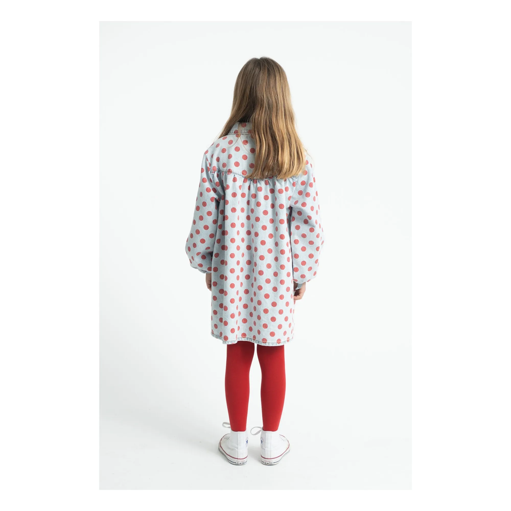 Robe Pois Denim | Bleu Clair- Image produit n°2