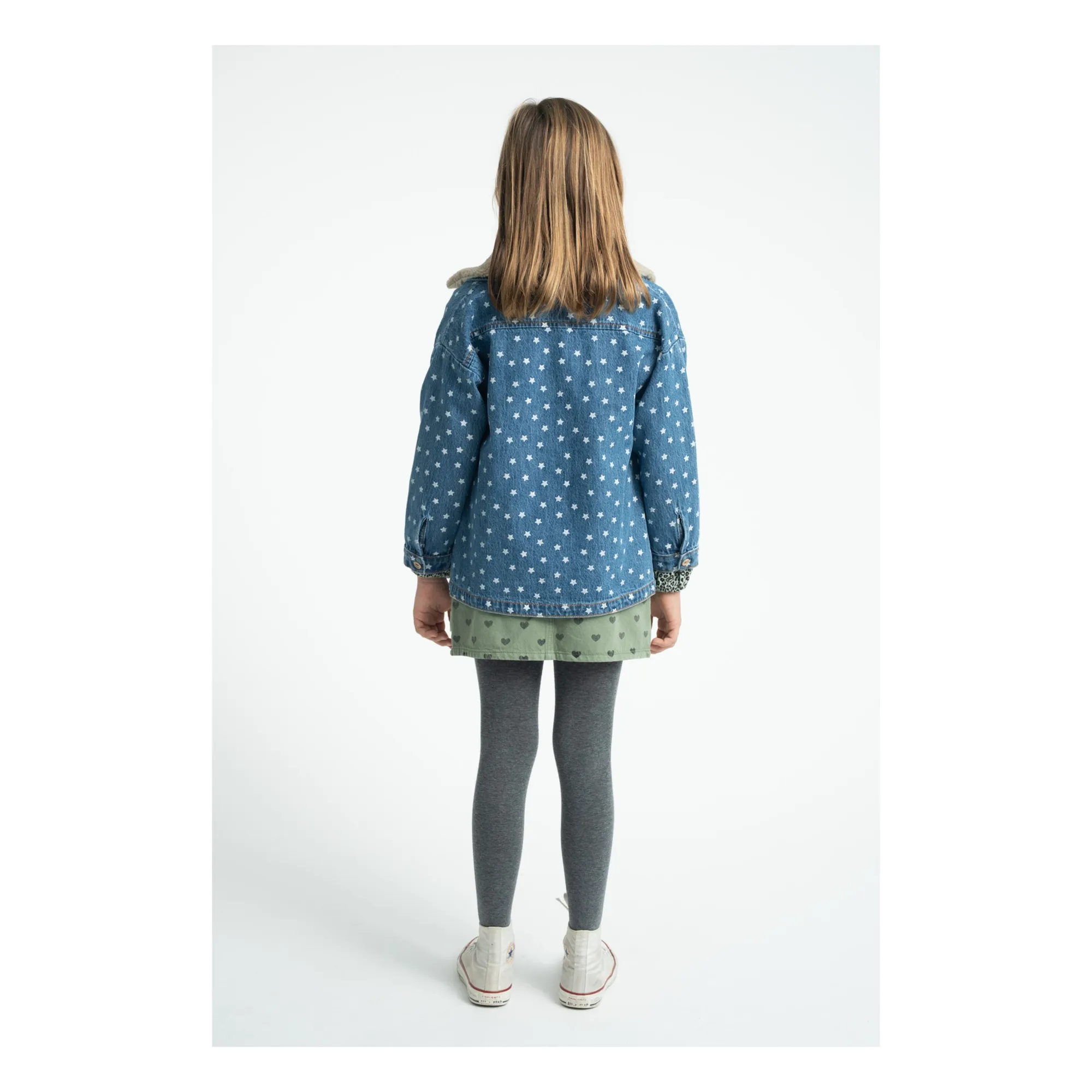 Jupe Cœurs Coton Bio | Vert- Image produit n°2