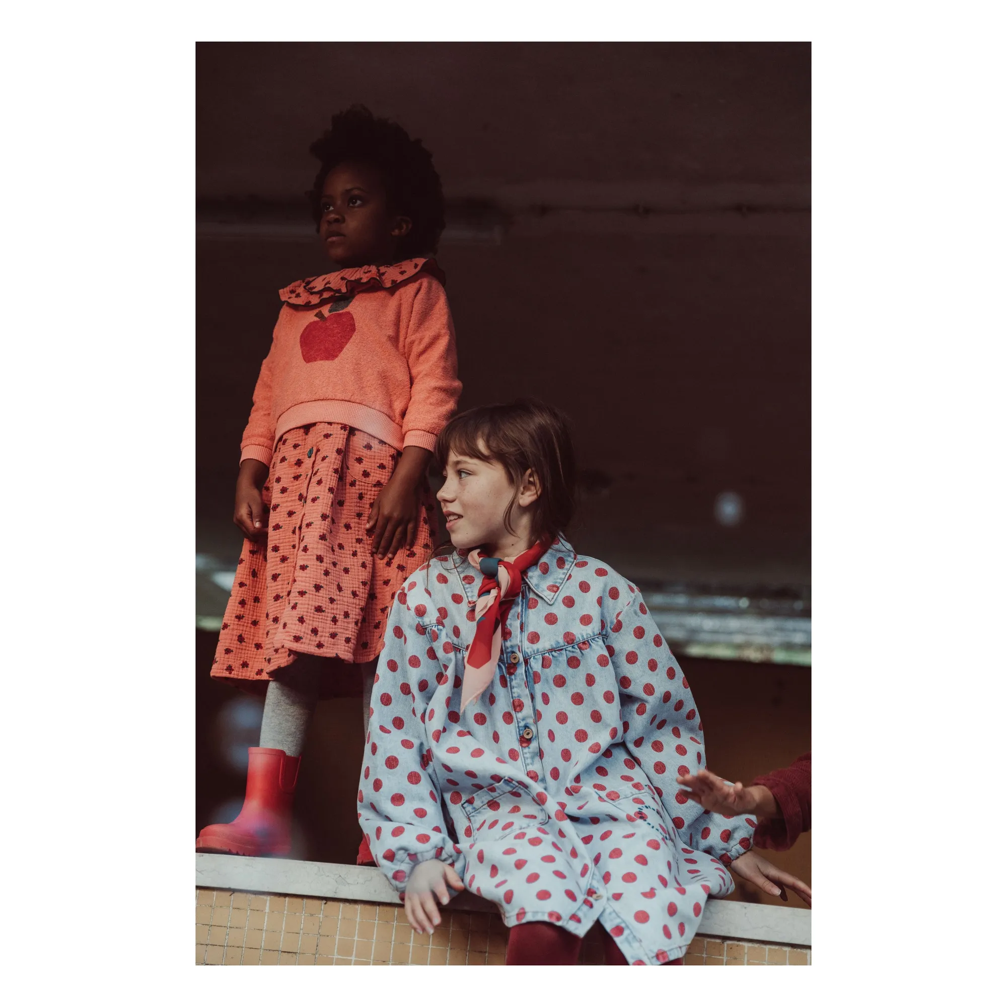 Robe Pois Denim | Bleu Clair- Image produit n°4