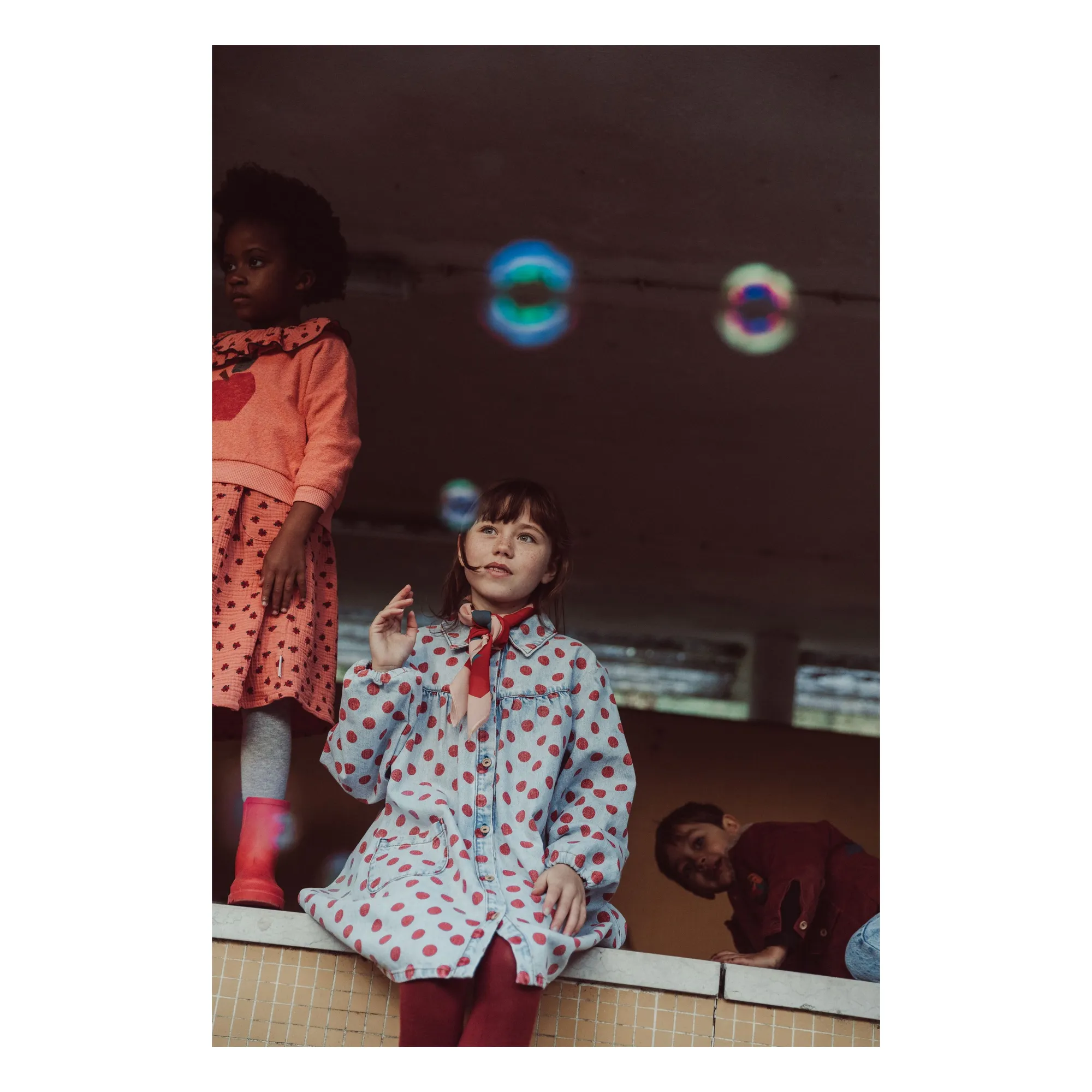 Robe Pois Denim | Bleu Clair- Image produit n°6