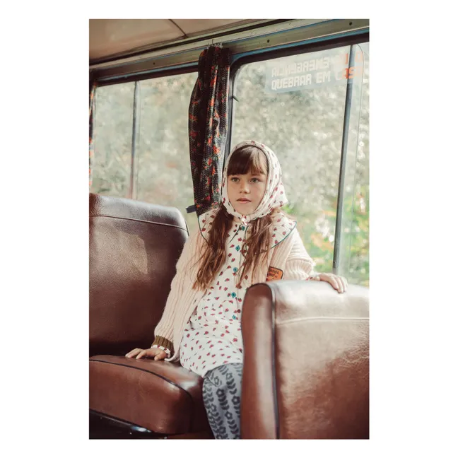Organic Cotton Flowered Bandana | Ecru