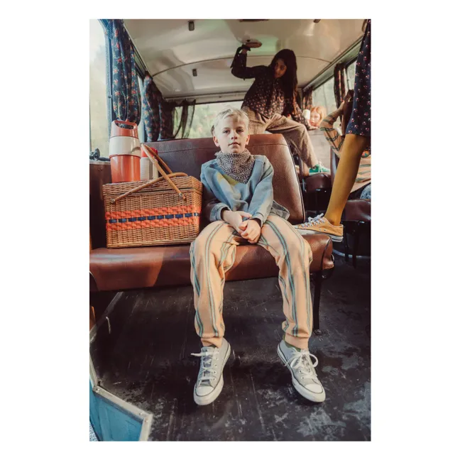 Organic cotton terry striped joggers | Yellow