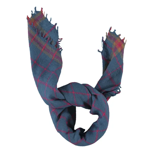 Wool Carreaux Scarf | Blue