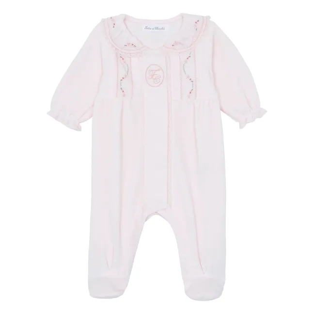 Pyjama Col Claudine Dentelle | Rose pâle