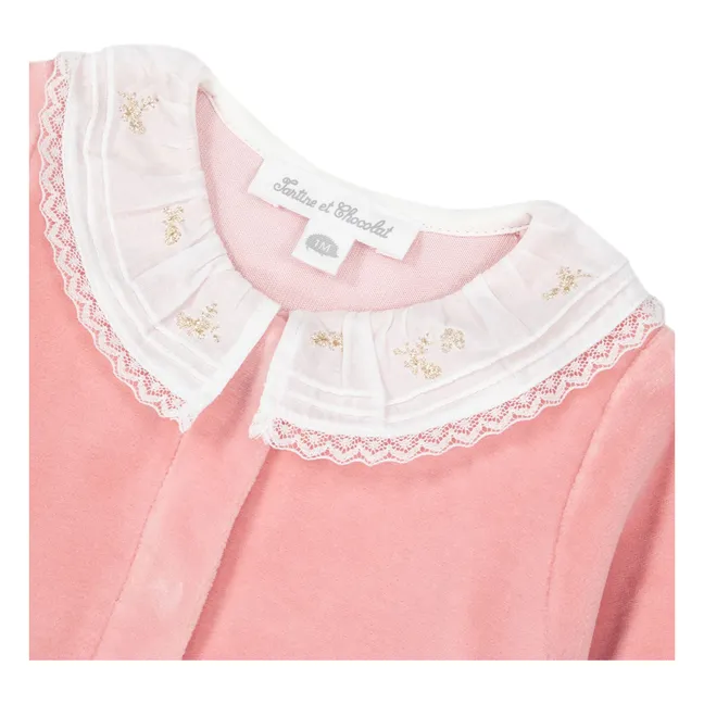 Pyjamas Embroidered Lace Collar | Pink