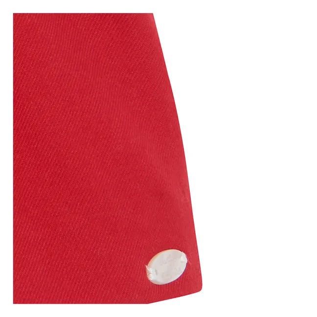 Robe Brodée Fleurs | Rouge cerise