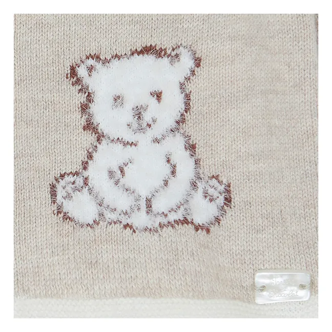 Conjunto de chaqueta y pantalón de punto Osito Teddy | Beige chiné