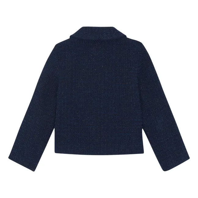 Veste Col Claudine Tweed | Bleu marine