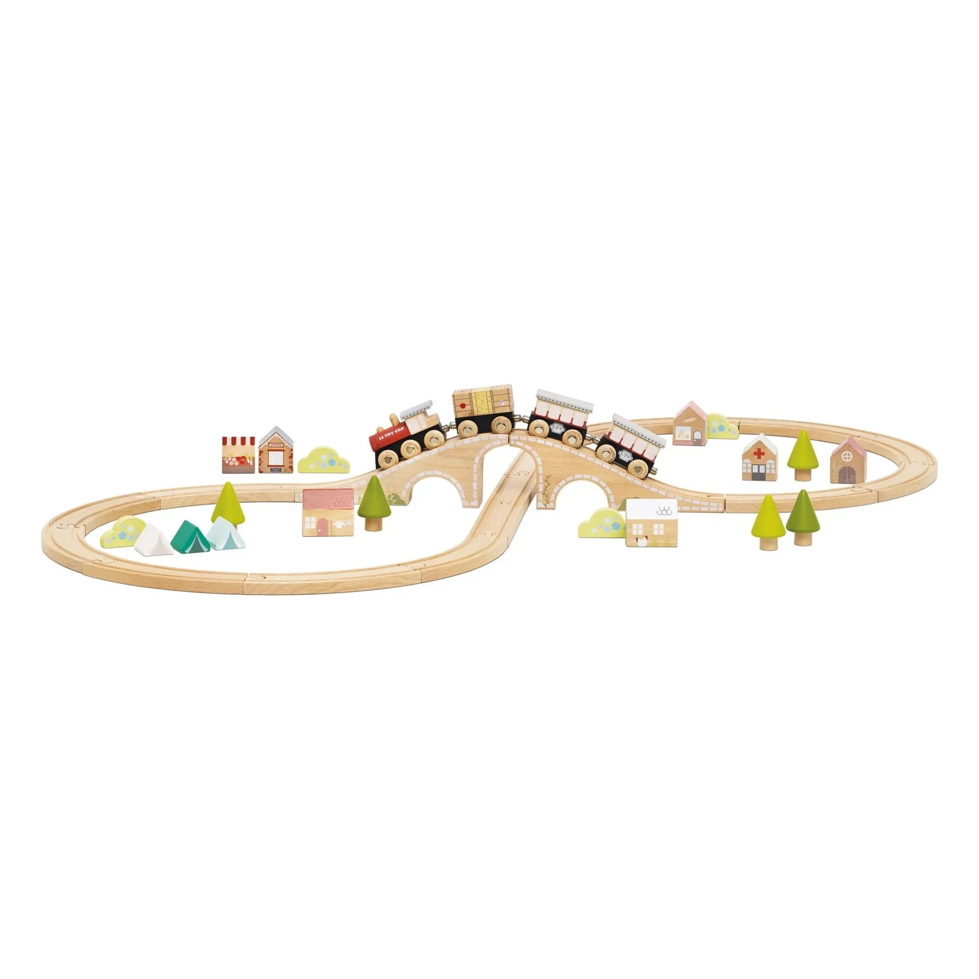 Circuit de train | Bois clair- Image produit n°0
