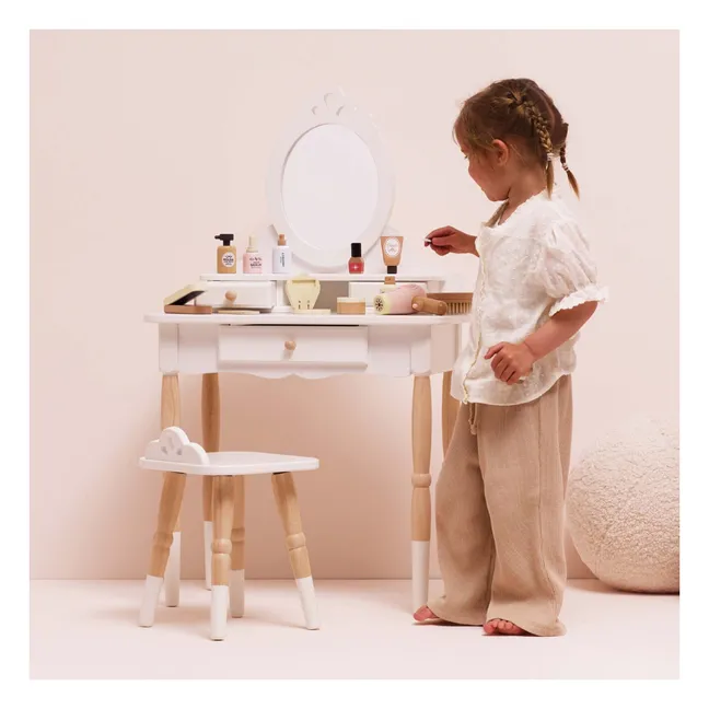 Coiffeuse avec son tabouret | Blanc